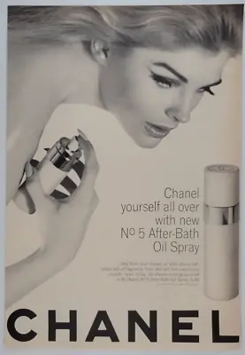 Chanel No 5 After-Bath Oil Spray Women Skin 1965 New Yorker Ad 7.5x11.5  • £14.41