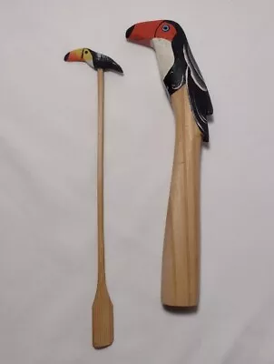 Toucan Muddler Stirrer Cocktail Tools Hand Painted Wood Brazil Caipirinha • $8.95