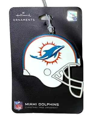 Hallmark Miami Dolphins Metal NFL Hanging 3  Xmas Tree Gift Helmet Ornament New • $14.88