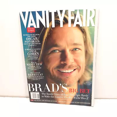 Vanity Fair Magazine June 2013 Brad Pitt Oscar Pistorius Steve Cohen Manti Te'O • $15.99