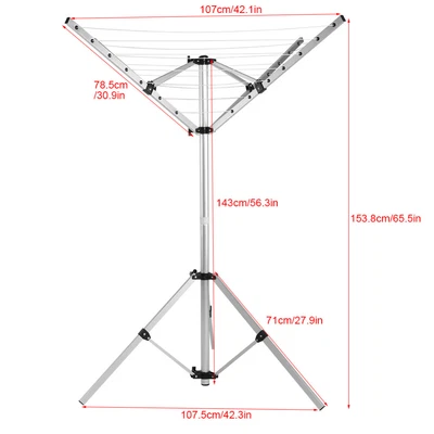 £34.94 • Buy 4Arms Rotary Portable Clothes Line Camping Caravan Washing Airer Dryer Outdoor