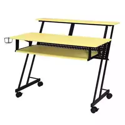 Acme Furniture Studio Desk 29  Casters Easy-to-Assemble Metal In Yellow/Black • $230.39