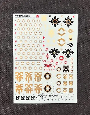 WORLD EATERS TRANSFER SHEET KHORNE DECAL WARHAMMER 40k HORUS HERESY BERZERKERS • $15.29