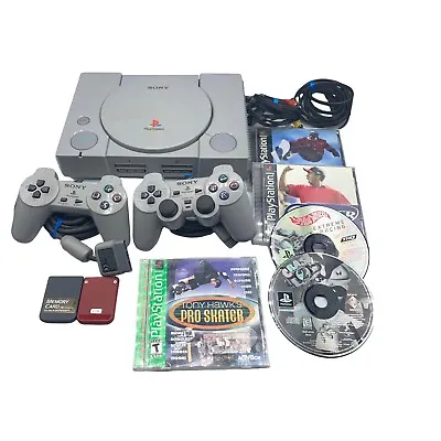 $90 • Buy Playstation 1 PS1 Sony PSX Console System Gaming Original  5 Video Games