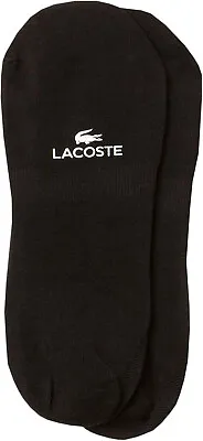 LACOSTE Mens RA5493 Black No-Show Invisible Liner Socks | UK 7.5-11 EU 41-46 • £15