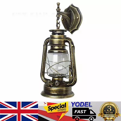 E27 Outdoor Vintage Antique Rustic Lantern Lamp Retro Wall Sconce Light Fixture • £25.50