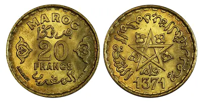 A038 Marocco 20 Francs 1371 - 1951 AUNC Mint Luster! • $19.99