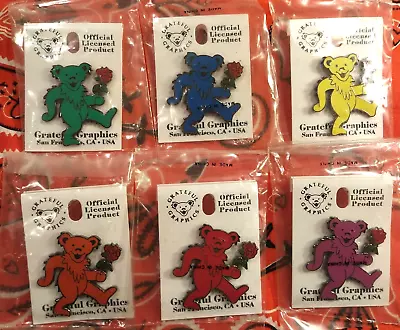Grateful Dead PIN LOT Vintage Official Licensed 6 Bear Graphics N Company Rare • $100