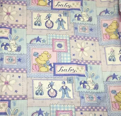 £44.03 • Buy Cotton Fabric Designed By Zoe Connery Baby Theme Blocks Directional 4Y