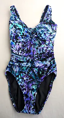 Magicsuit By Miraclesuit Womens Sz 10 Multicolor Abstract One Piece Slimming • $26.24