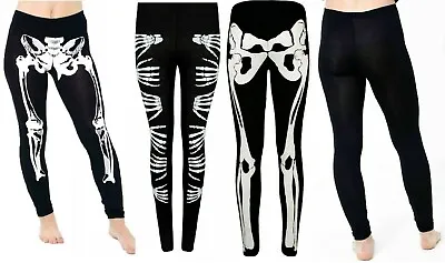 £8.99 • Buy Womens Gothic Skeleton Bone Hands Printed Halloween Ladies Pants Leggings