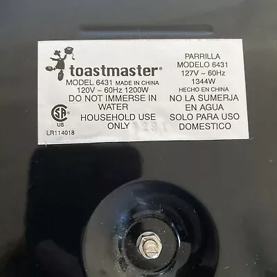 Toastmaster Eclipse 6431 Single Burner Cooker Hot Plate Camping Office Workshop • $18