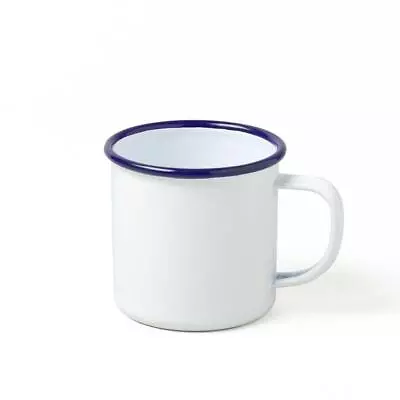 White Metal Enamel 9cm Mug Cup Retro Camping Outdoor Coffee Tea Falcon Picnic • £6.99