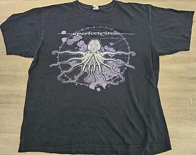 A Perfect Circle Mens Black T Shirt Rock Band 2011 Octopus Graphic XL Anvil Y2k • $34.99