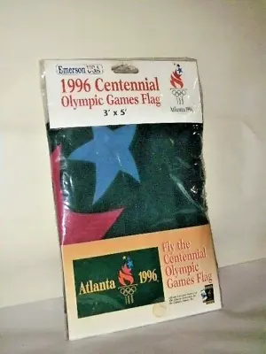 New Olympic Games Flag Atlanta 1996 Torch Official Licensed Product Emerson Usa • $100