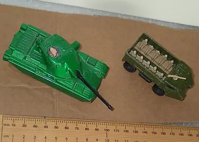 Die Cast 1974 Matchbox Battle Kings Chieftain K-103 + 1976 Personnel Carrier #54 • $25.50