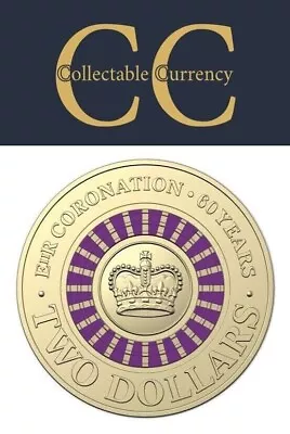 2013 $2 Two Dollar Queens Purple Coronation Australia Coloured Coin Circ • $81.99