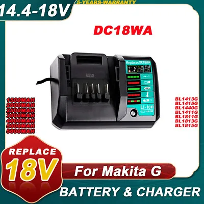 MAKITA DC18WA Li-Ion Battery Charger 14.4V-18V BL1813G BL1811G BL1413G Battery • £25.16