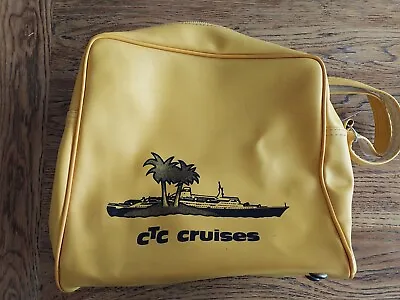 CTC Cruises Vintage Yellow Vinyl Travel Bag • $49.90