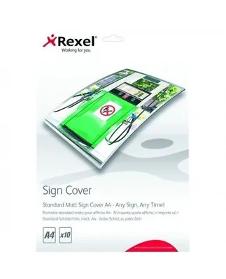 £5.75 • Buy Rexel Standard Sign Maker Sign Cover A4 Matt Pack Of 10 2104252