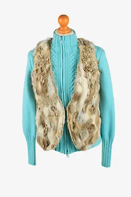 Fur Gilet Waistcoat Vintage Rosa & Rose Womens 100% Rabbit  Vintage Size S-C2258 • £29.95