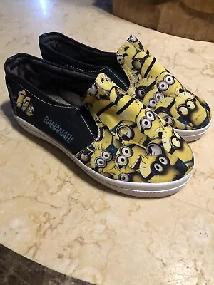 Despicable Me Minions Size Youth 13C Flat Casual Slip On Loafers Canvas Shoes • $20