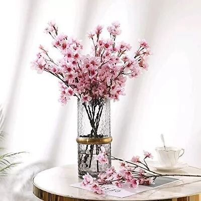 4 PCS Artificial Flowers Branches Faux Silk Cherry Blossoms Stem Fake Home Decor • $18.60