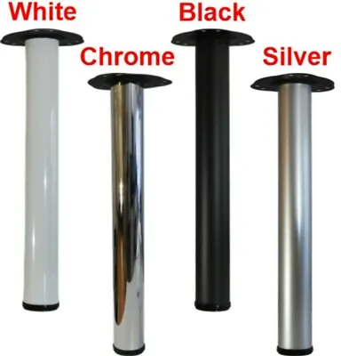 £16.50 • Buy Metal Table Legs Adjustable 710mm Black White Silver Chrome