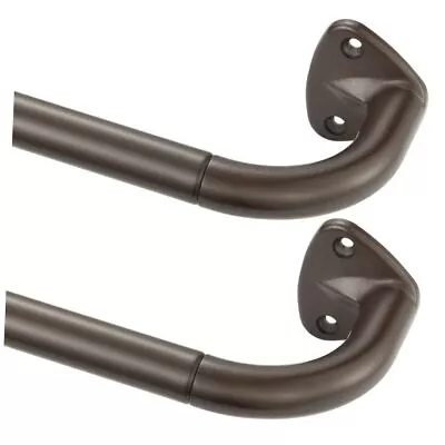 2 Pack Curtain Rods For Windows 48 To 84 Inches Wrap 48-84  Bronze 2 Pack • $67.18