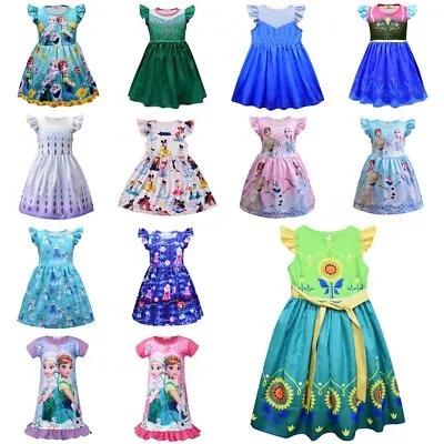 $21.69 • Buy Toddler Girls Elsa Anna Princess Dress Kids Casual Fancy Dress Summer Sundress