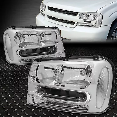 For 02-09 Chevy Trailblazer Ext Chrome Housing Clear Corner Headlight Head Lamps • $83.88