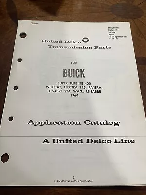 United Delco Transmission Parts For Buick Super Turbine 400 Catalog 37A-106 • $19.99