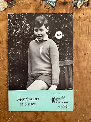 Boys Machine Knitting Patterns.jumpers.size 24-34 Inch Chest.3 Ply.Knitmaster • £3.80