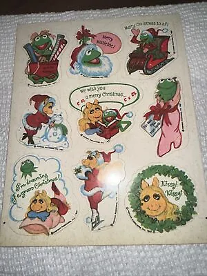 Vintage 1981 Hallmark Muppets Christmas Stickers Kermit Miss Piggy 6 X5  Sheet • $8