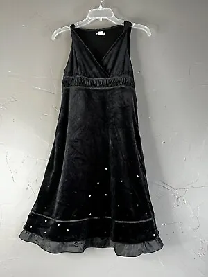 Macy's Greendog Girls Size 14 Black Velvet Dress NWT • $14.99
