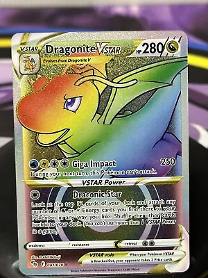 Dragonite VSTAR Rainbow Secret Rare Pokémon Go 081/078 Nm • $20