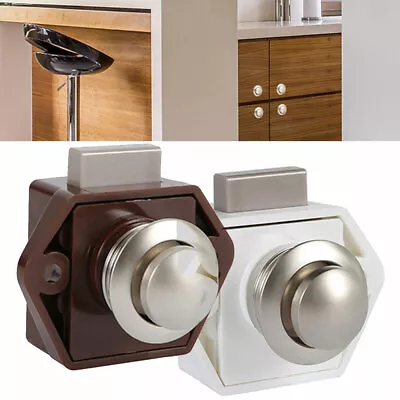 Push Button Latch Catch Lock Cupboard Door Furniture Cabinet Camper Caravan SM • £11.83