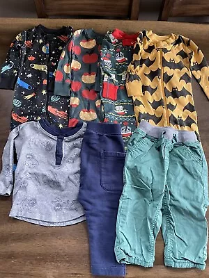 Hanna Andersson Boy Lot Of 4 Pajamas 1 Pants 1 Set Size 75 Preowned • $49