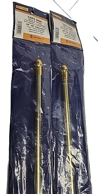 Metal Cafe Curtain Rod  28 -48  (2×) Gold Tone 7/16  Diameter 3/4  Projection  • $8.99