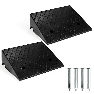 2 PCS 6  Rubber Car Curb Ramps For Vehicle Wheelchair Ramp W/ 4 Expansion Bolts • $99.99