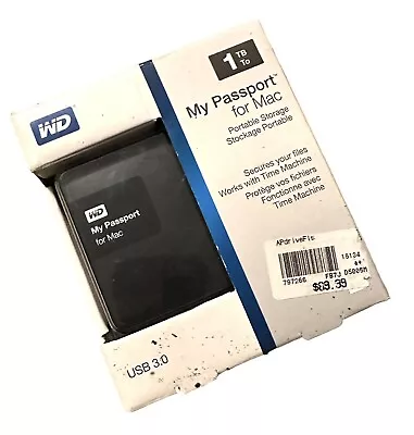 NEW WD 1TB My Passport Ultra For Mac USB 3.0 Portable Black FREE SHIPPING! • $47.99