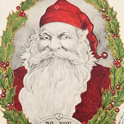 $9.99 • Buy 1907 FC Lounsbury Embossed Santa Christmas Postcard - Do You Love This Old Man?