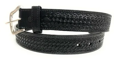 Men's Heavy Duty Basket Weave Western Casual Or Work Leather Belt  • $22.99