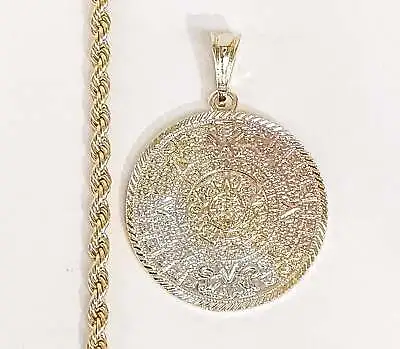 $12 • Buy Aztec Mayan Calendar Men Chain Necklace Pendant Gold Plated Calendario Azteca