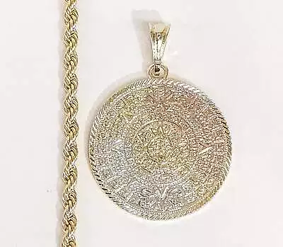 $12 • Buy Aztec Mayan Calendar Men Chain Necklace Pendant Gold Plated Calendario Azteca
