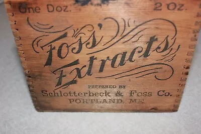 Antique Early 1900's Foss Extract Portland ME Advertising Crate Vanilla No Lid- • $40.99