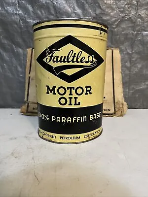 $100 • Buy Vintage Faultless Motor Oil Can