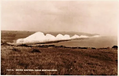 Sussex Postcard 1946 Real Photograph Eastbourne Seven Sisters Panorama Of Cliffs • £5.95