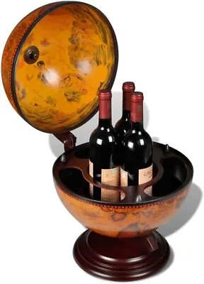 Bar Globe Old World Italian Wine Liquor Cabinet Storage Style Mini Stand New Map • $125.99