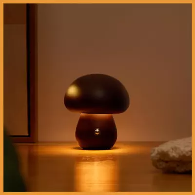 Wooden LED Mushroom Lamp • $12